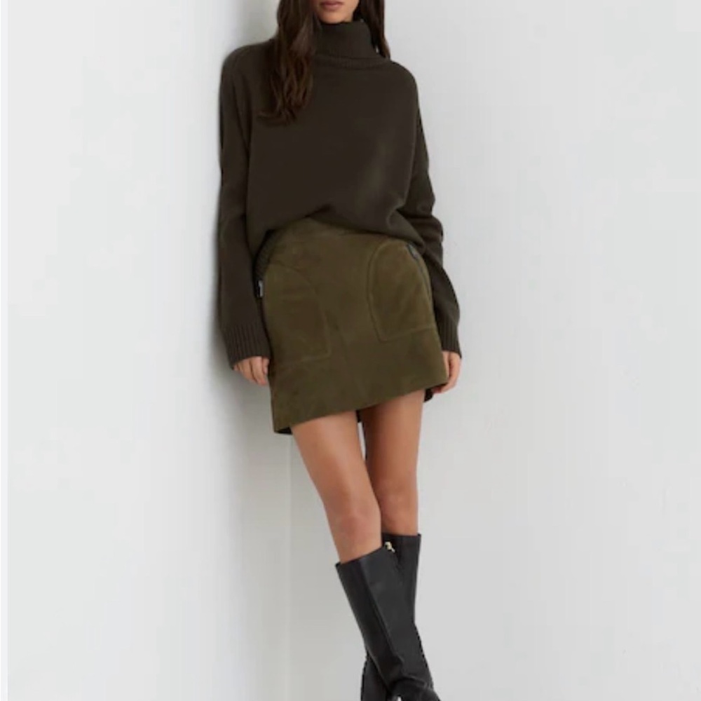 Marc New York Olive Green Suede Skirt